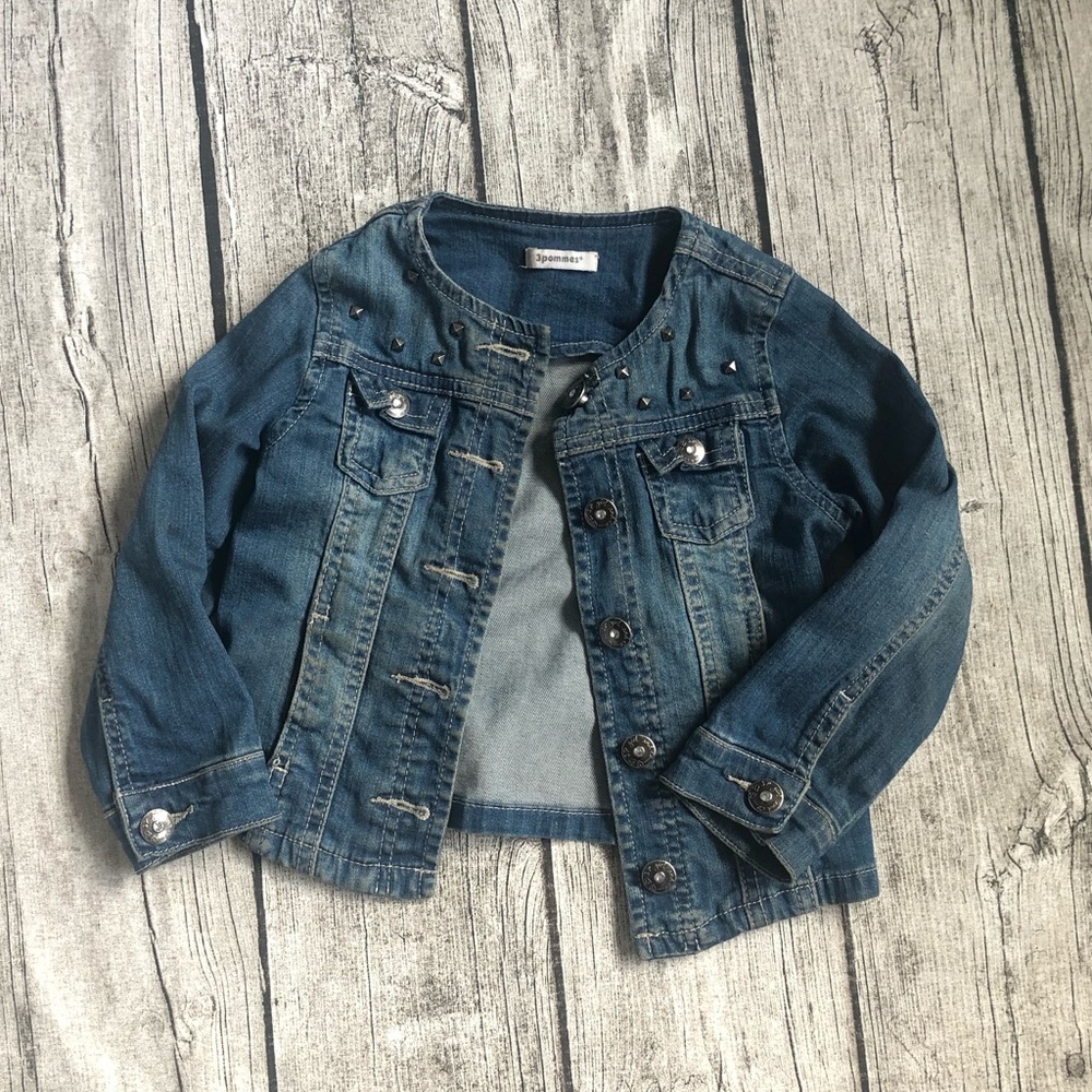 3Pommes Denim Studded Jacket